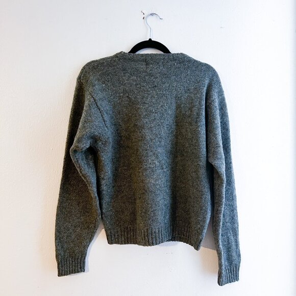 VINTAGE WOOLRICH 80's Heritage Handframed 100% Wool Crewneck Sweater in green - Picture 3 of 5